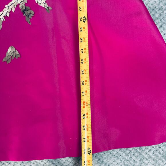 VINTAGE PAMELA ROLAND PARIS HILTON RUNWAY SHORTSLEEVE PURPLE SEQUIN SILVER DRESS - Picture 7 of 10